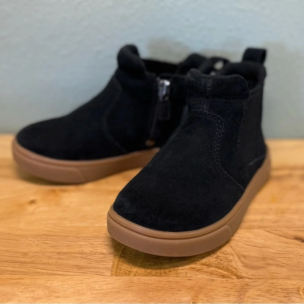 UGG Kids Black Suede Ankle Boots